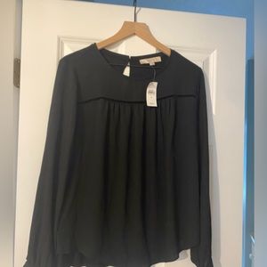 NWT LOFT blouse button with velvet detail